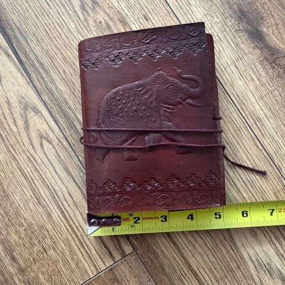 Embossed Elephant Leather Journal - Deep Brown - Picture 6 of 6